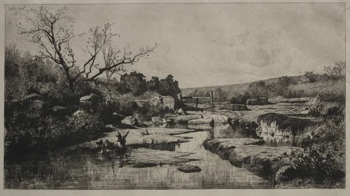 Source of the Albarine by Adolphe Appian, print, 1870