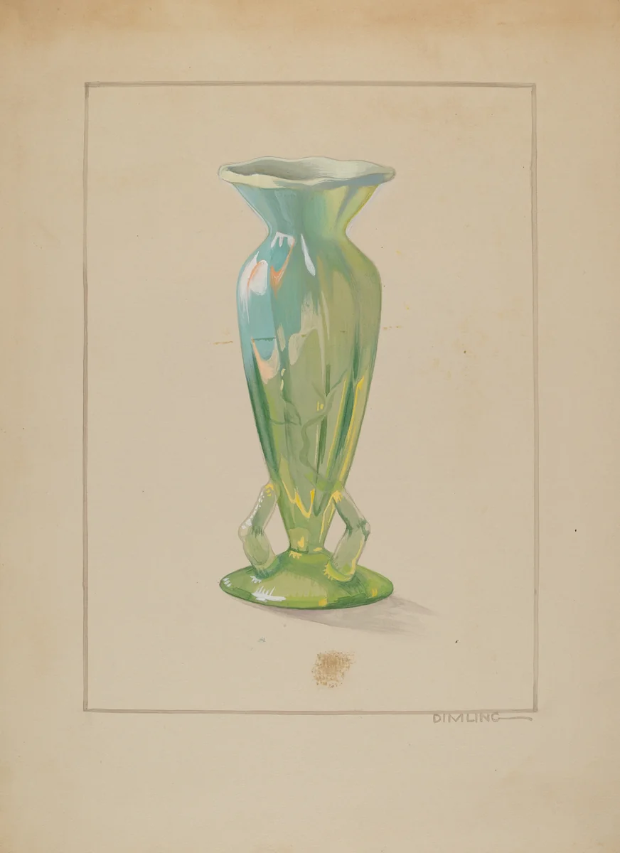 Vase by Elizabeth Dimling, index of american design, 1937