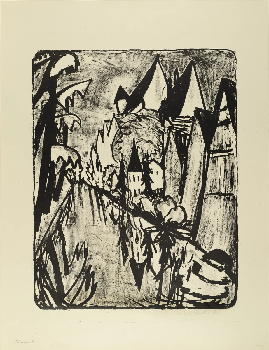 Tübingen by Erich Heckel, print, 1920