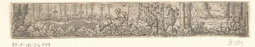 Jacht op vogels met netten en kooien by Unknown, print, 1524-1562