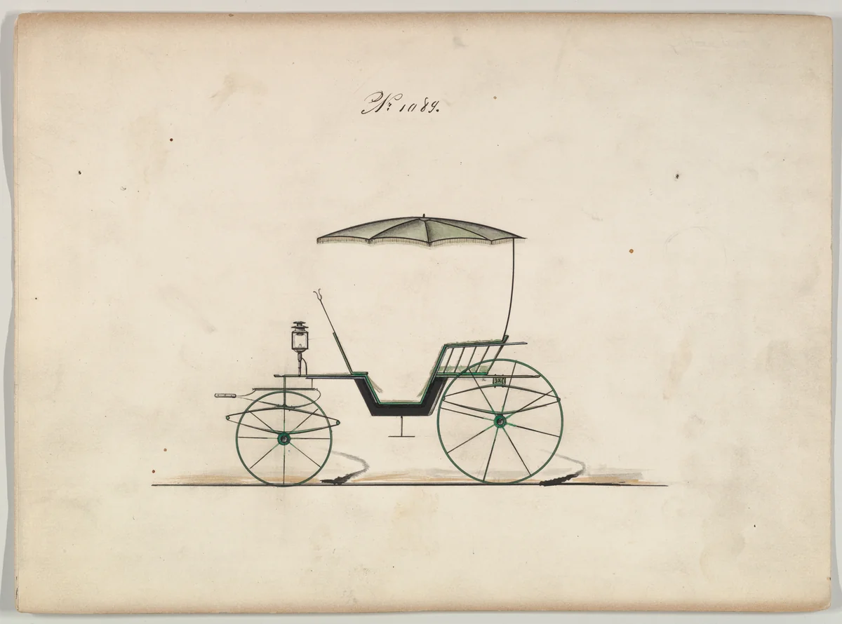 Design for Unclassified Carriage, no. 1089 by Brewster & Co., drawing, 1850-1870