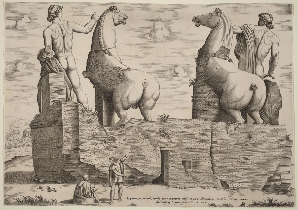 Equitum, in Quirinali, aversa parte by Antonio Salamanca, print, 1550