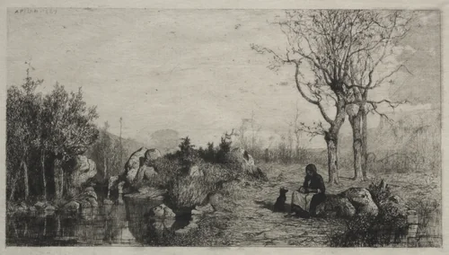 Shore of a Stream at Rossillon by Adolphe Appian, print, 1867