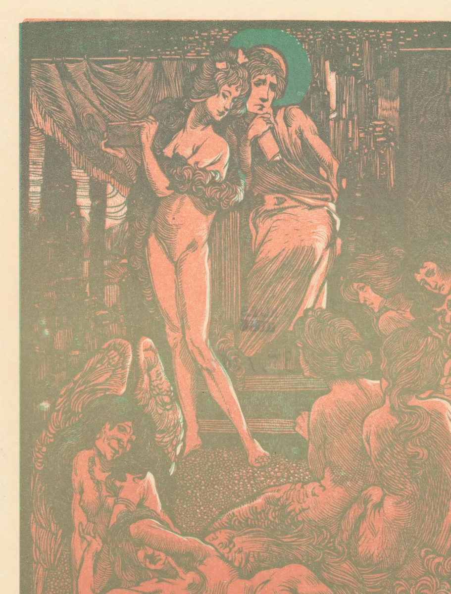 Negen fantastische vrouwenfiguren by Johannes Josephus Aarts, print, 1897