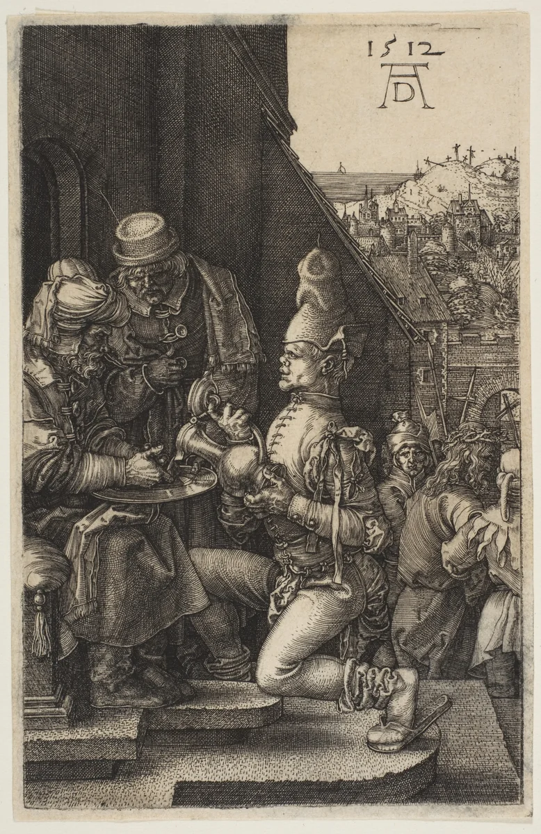 Pilate Washing His Hands, from "The Passion" by Albrecht Dürer, print, 1512