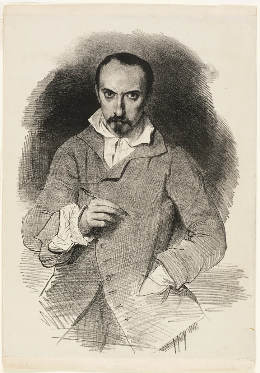 Self-Portrait by Achille Devéria, print, 1830-1840