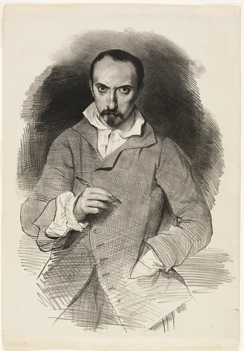 Self-Portrait by Achille Devéria, print, 1830-1840