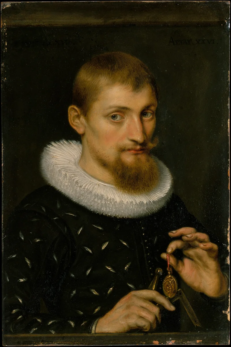 Portrait of a Man, Possibly an Architect or Geographer by Peter Paul Rubens, painting, 1597