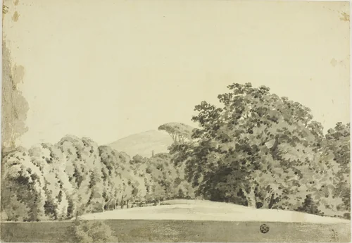 Wooded Landscape by Joseph Wright, drawing, 1734-1797