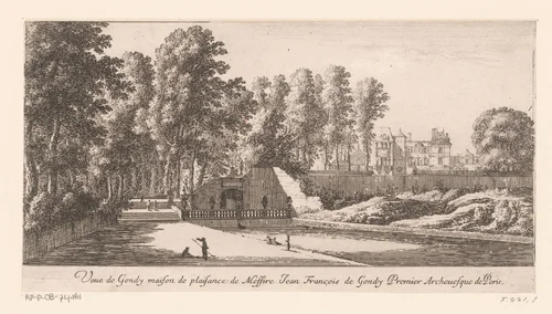 Gezicht op kasteel Gondi by Israël Silvestre, print, 1631-1655