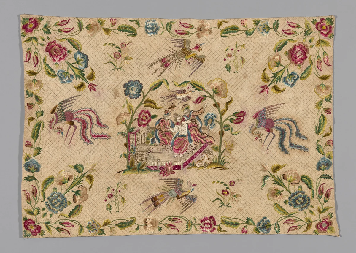 Picture (Susannah and the Elders) by England, textile, 1695-1715