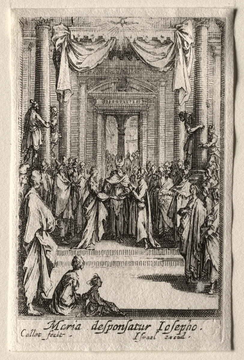 The Life of the Virgin: The Marriage of the Virgin by Jacques Callot, print, 1628-1639