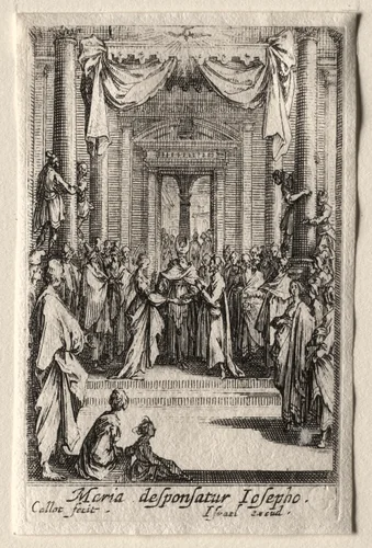The Life of the Virgin: The Marriage of the Virgin by Jacques Callot, print, 1628-1639