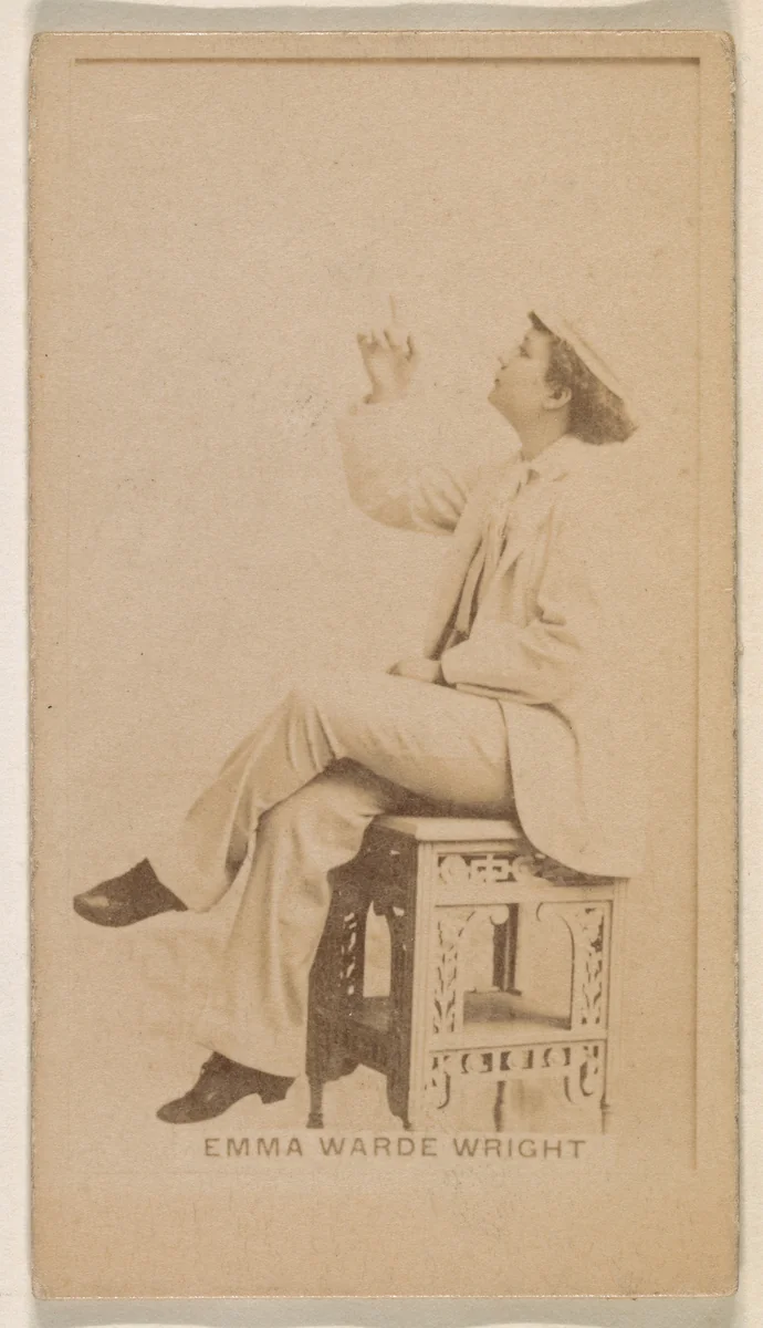 Emma Warde Wright, from the Actresses series (N245) issued by Kinney Brothers to promote Sweet Caporal Cigarettes by Kinney Brothers Tobacco Company, photograph, 1890