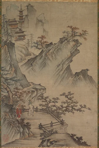Chinese Literatus Viewing a Valley by Unknown, painting, 1550-1675