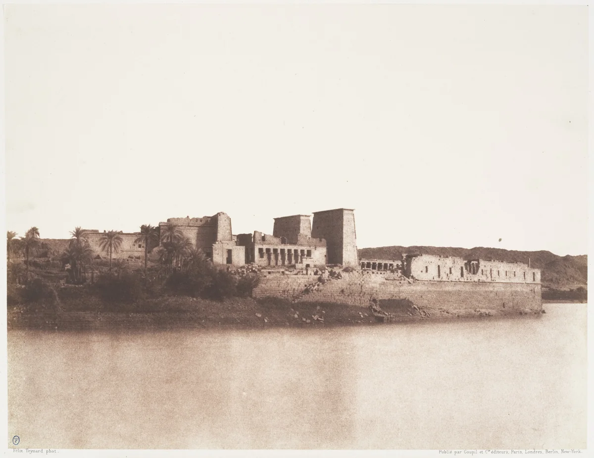 Ile de Fîleh (Philæ), Vu Générale Prise du Nord-Ouest au Point A by Félix Teynard, photograph, 1851-1852