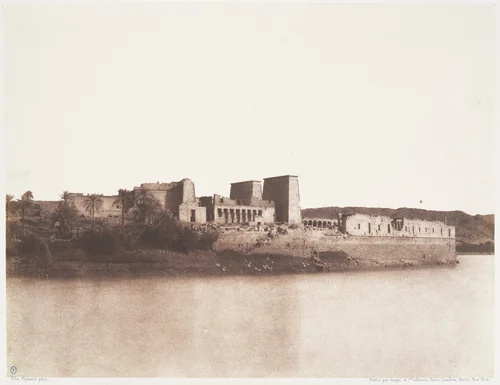 Ile de Fîleh (Philæ), Vu Générale Prise du Nord-Ouest au Point A by Félix Teynard, photograph, 1851-1852