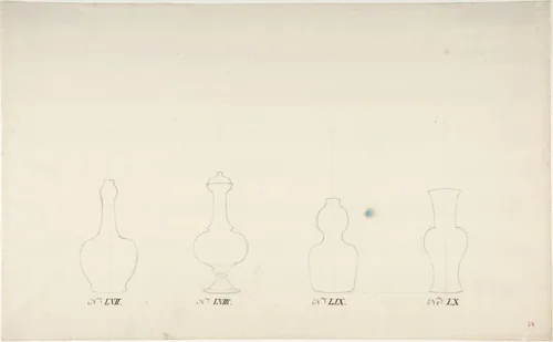 Design for Four Vases by anonymous, drawing, 1765-1790