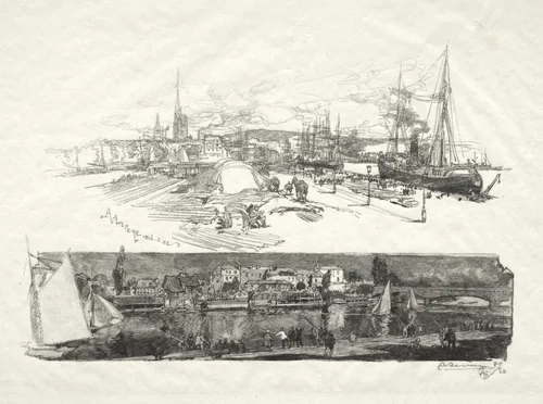 Rouen Illustré: Les Nouveaux Quais-L'Ile La Croix by Auguste Louis Lepère, print, 1896