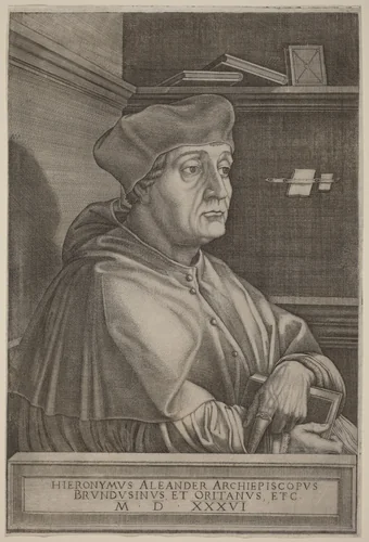 Hieronymus Alexander, Archbishop of Brindisi by Agostino dei Musi, print, 1536
