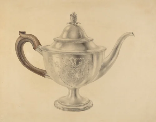 Teapot by American 20th Century, index of american design, 1935-1942