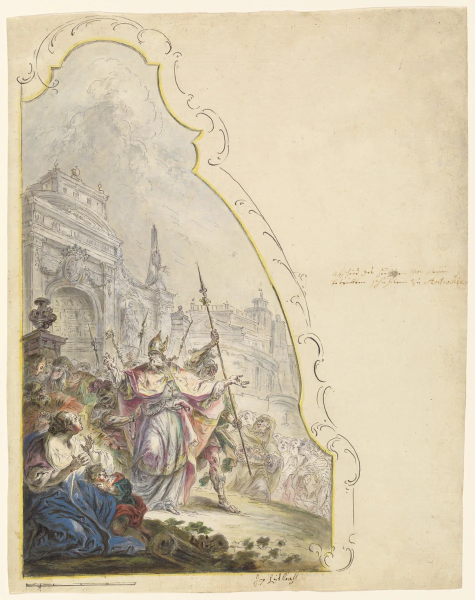 Saint Ignatius Leaving Antioch by Johann Baptist Enderle, drawing, 1773