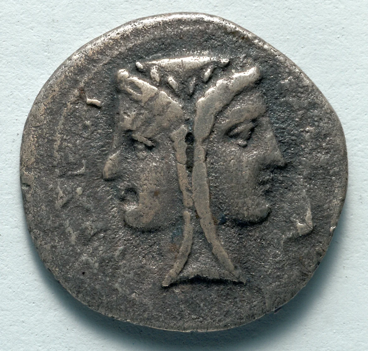 Two Litrae: Janiform Head, laureate (obverse) by Unknown, metalwork, -344--317