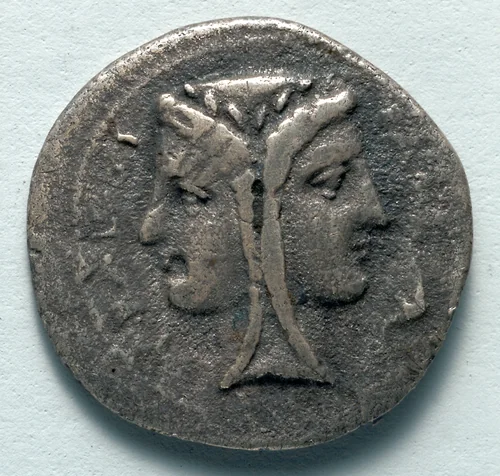 Two Litrae: Janiform Head, laureate (obverse) by Unknown, metalwork, -344--317