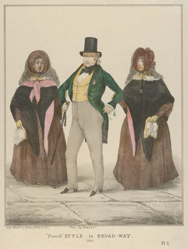 Vive la France, "French" Style in Broadway by Alfred E. Baker, print, 1840