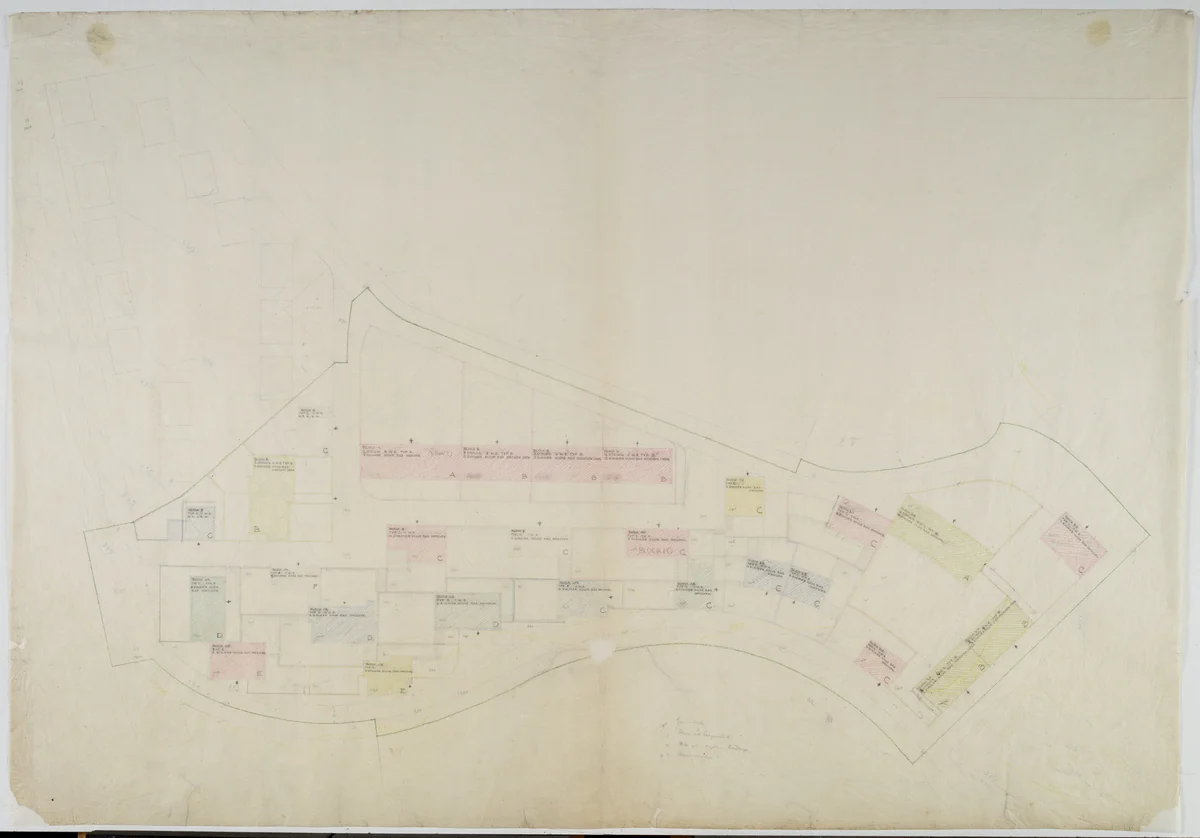 Weissenhof Housing Colony Master Plan, "The Dwelling," Stuttgart, Germany (Site plan) by Ludwig Mies van der Rohe, mies van der rohe archive, 1926