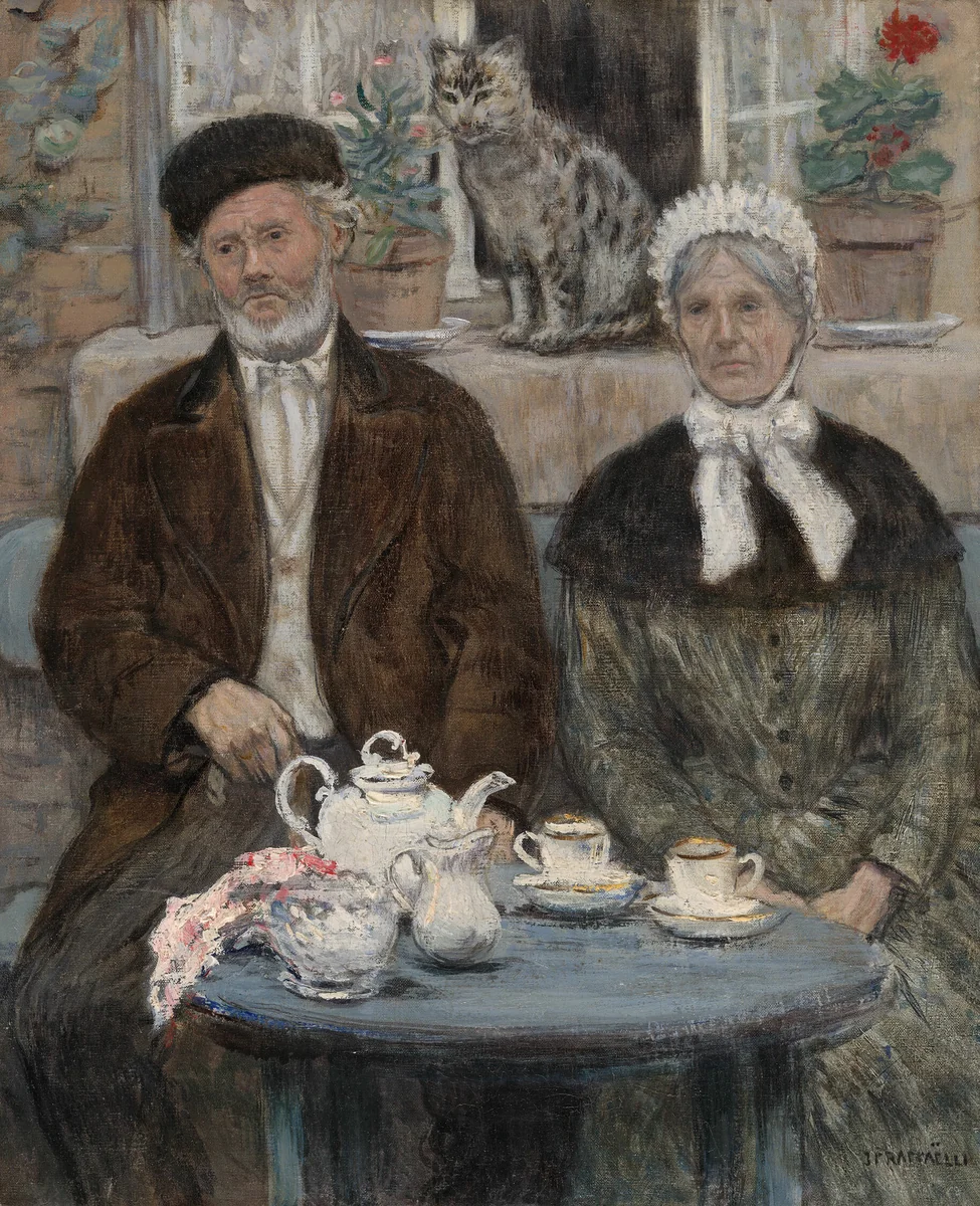 Afternoon Tea by Jean-François Raffaëlli, painting, 1875-1885