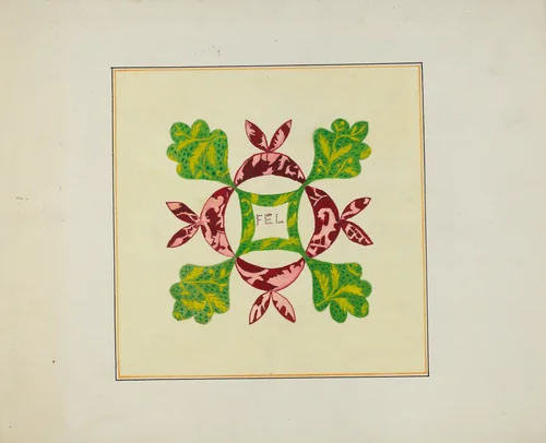 Pieced Autograph Quilt (1 Piece) by Margaret Linsley; Cornelius Christoffels, index of american design, 1936