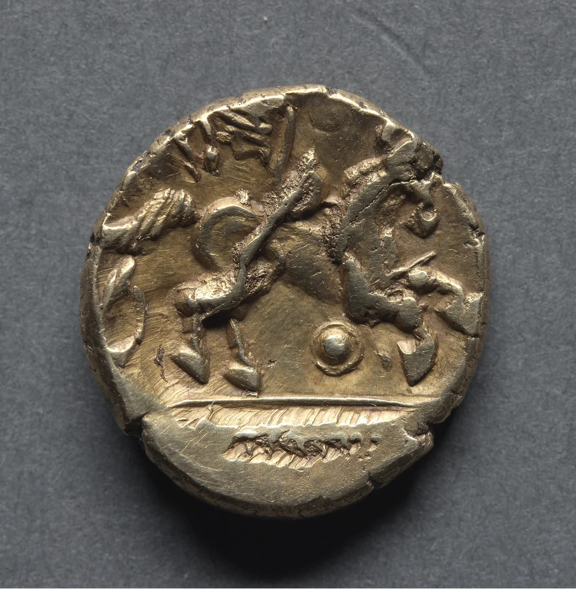 Stater: Horse and Wing Motif (reverse) by Unknown, metalwork, -45--15