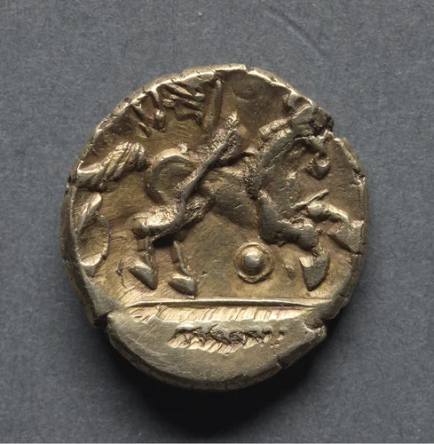 Stater: Horse and Wing Motif (reverse) by Unknown, metalwork, -45--15