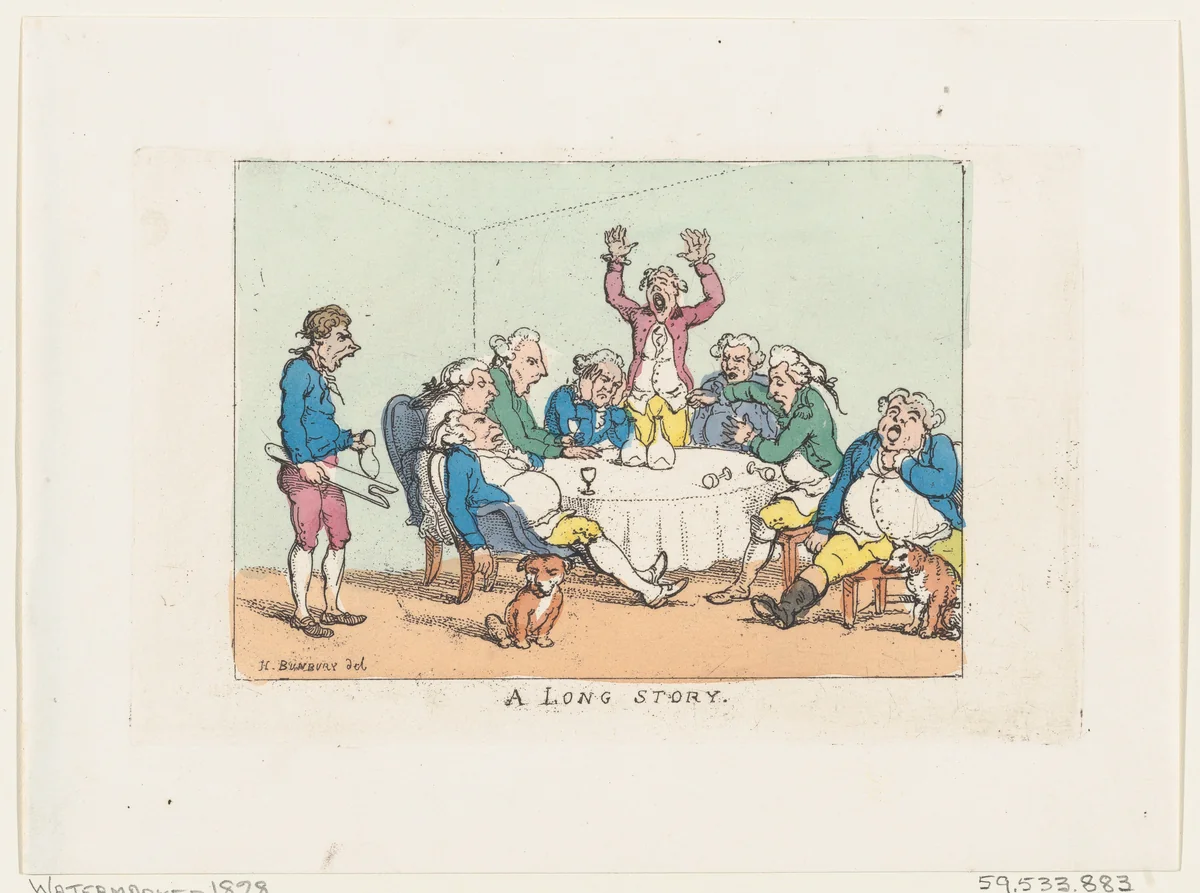 A Long Story by Henry William Bunbury, print, 1798-1808