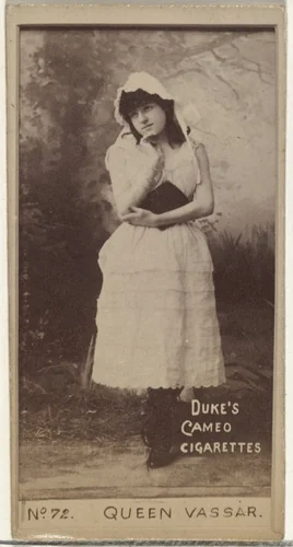 Card Number 72, Queen Vassar, from the Actors and Actresses series (N145-4) issued by Duke Sons & Co. to promote Cameo Cigarettes by W. Duke, Sons & Co., photograph, 1880-1889