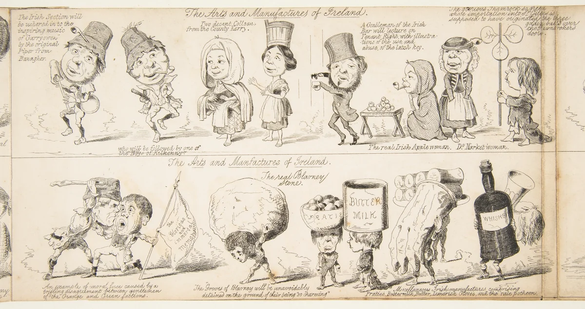 The Great Exhibition "Wot is to Be", Probable Results of The Industry of All Nations in The Year '51, Showing What is to be Exhibited, Who is To Exhibit, in Short How Its All Going to Be Done by George Augustus Sala, print, 1850