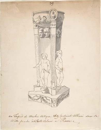 Drawing of Antique Tripod by anonymous, drawing, 1700-1799