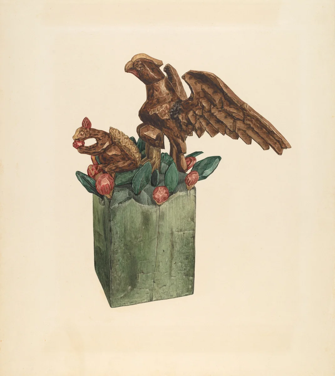 Squirrel and Eagle by Giacinto Capelli, index of american design, 1939