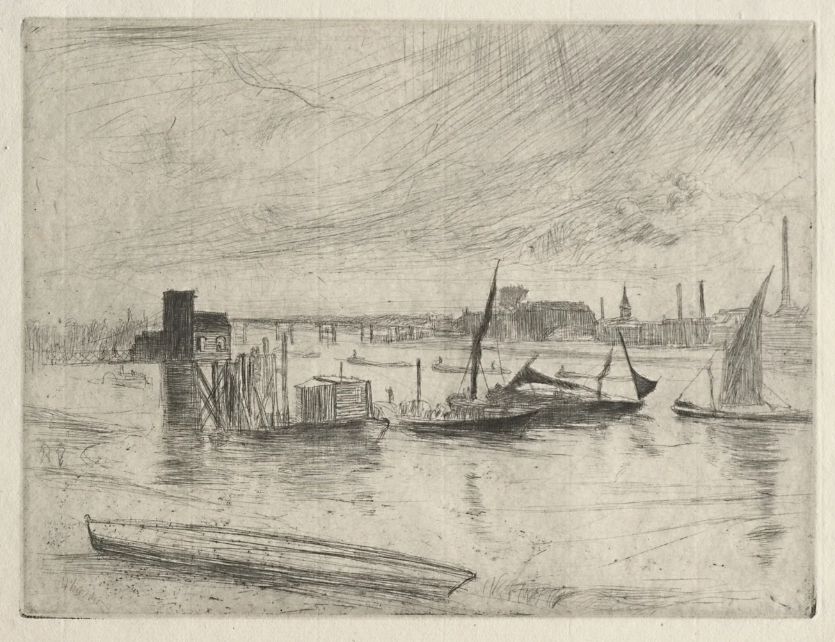 Early Morning Battersea by James McNeill Whistler, print, 1861