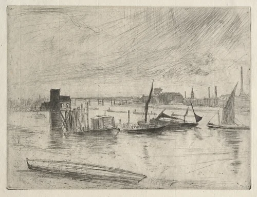 Early Morning Battersea by James McNeill Whistler, print, 1861