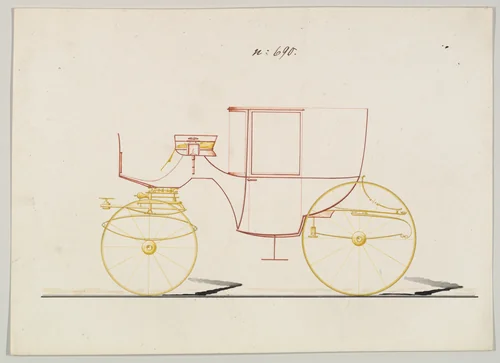 Design for Coupé, no. 690 by Brewster & Co., drawing, 1850-1870