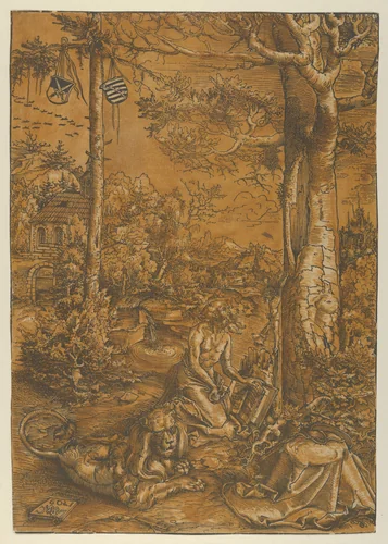 The Penitence of St. Jerome by Lucas Cranach, print, 1509