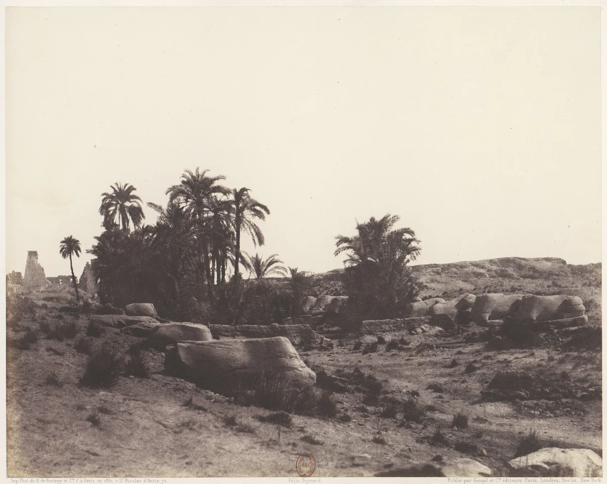Karnak (Thèbes), Avenue de Sphinx - Vue Générale Prise du Point G by Félix Teynard, photograph, 1851-1852