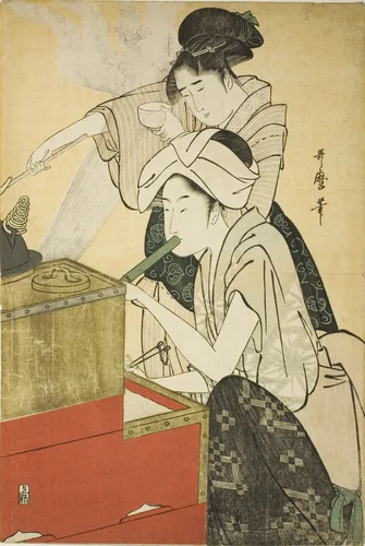 Kitchen Scene by Kitagawa Utamaro (喜多川歌麿), print, 1789-1800