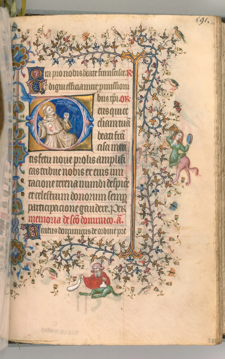 Hours of Charles the Noble, King of Navarre (1361-1425): fol. 290r, St. Francis by Master of the Brussels Initials and Associates, book, 1400-1410