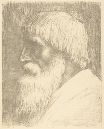Head of a Man (Tete d'homme) by Alphonse Legros, print, 1837-1911