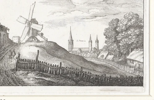 Landschap met molen nabij Keulen by Wenceslaus Hollar, print, 1664