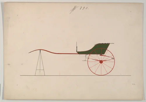 Cart # 890 by Brewster & Co., drawing, 1870-1874
