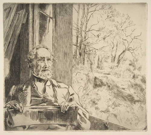 Portrait of Meyer-Heine by Félix Bracquemond, print, 1872